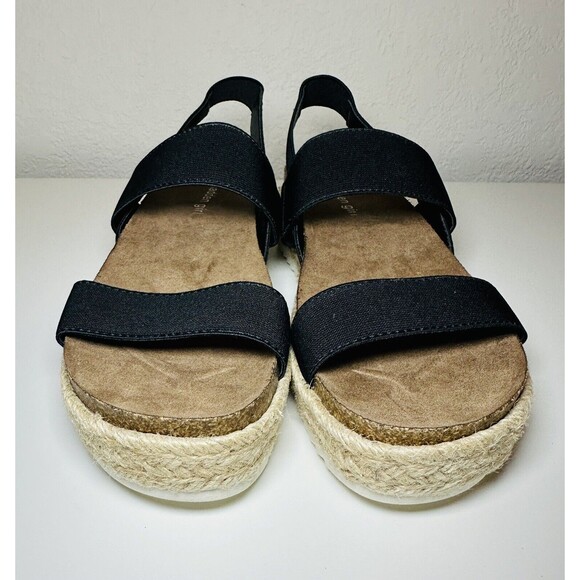 MADDEN GIRL Cassie Black Platform Espadrille Sandals SIZE 8M *NEW* - Picture 2 of 7